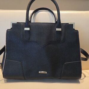 Rebecca Minkoff Black Leather Top Handle Crossbody Moto Purse. Excellent Cond